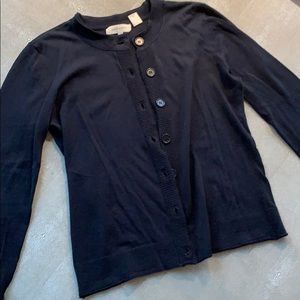 Inhabit black cotton cardigan